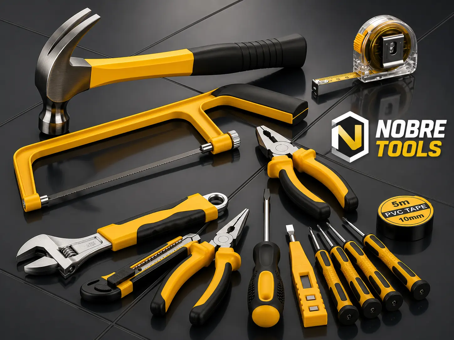 Ferramentas manuais NobreTools: martelo, serra, alicates, chaves e estilete